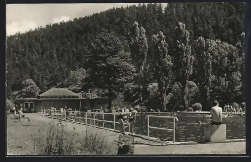 AK Sitzendorf /Thür. Wald, Im Schwimmbad
