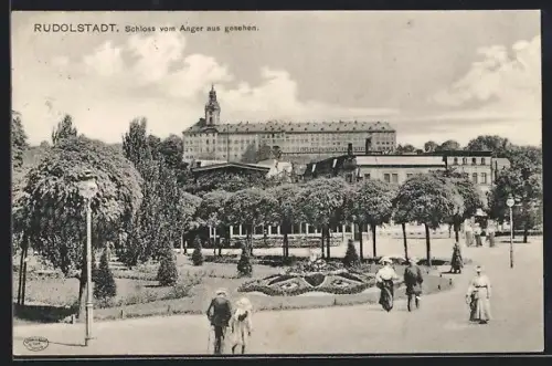 AK Rudolstadt, Schloss vom Anger aus gesehen