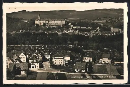 AK Rudolstadt, Blick auf Stadt und Schloss