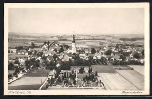 AK Hochkirch i. Sa., Ortsansicht vom Flugzeug aus