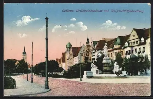 AK Coblenz, Artilleriedenkmal, Kaiser-Wilhelm-Ring