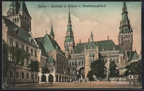 AK Aachen, Katschhof, Rathaus, Verwaltungsgebäude