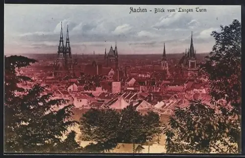 AK Aachen, Blick vom Langen Turm