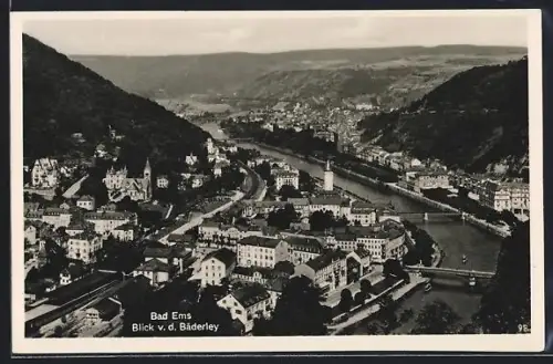 AK Bad Ems, Blick von der Bäderley auf den Ort