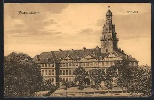 AK Wolfenbüttel, Schloss aus der Vogelschau