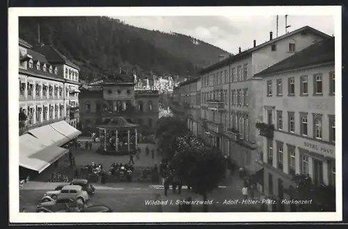AK Wildbad i. Schwarzwald, Platz, Kurkonzert, 