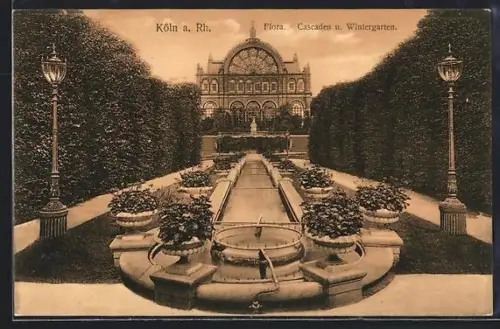 AK Köln-Riehl, Flora, Cascaden, Wintergarten