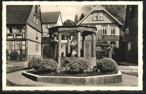 AK Bad Grund /Oberharz, Am Kriegerdenkmal