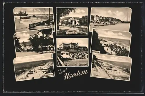 AK Ahlbeck /Usedom, Ahlbeck, Heringsdorf, Bansin, verschiedene Ortsansichten