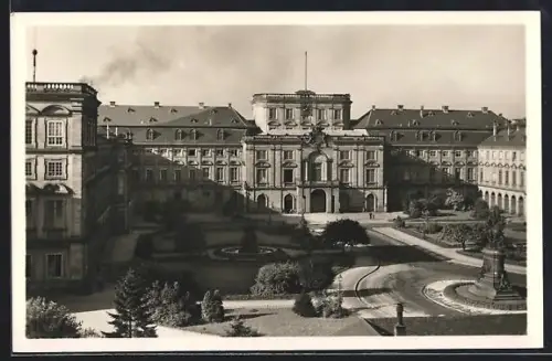 AK Mannheim, Schloss mit Anlagen aus der Vogelschau