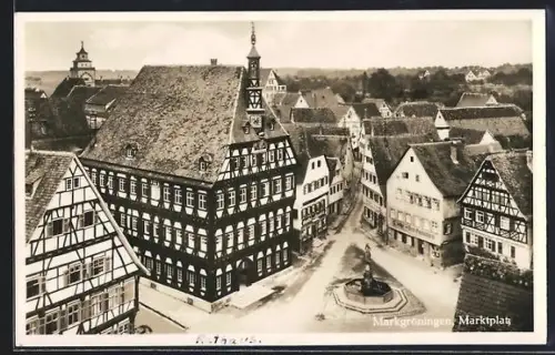 AK Markgröningen, Marktplatz aus der Vogelschau