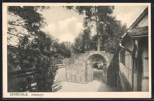 AK Bad Herrenalb, Paradies, Ortspartie