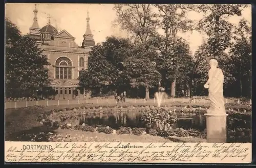 AK Dortmund, Fredenbaum, Ortspartie mit Kirche