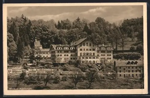 AK Wildbad Adelholzen, Kurhaus, Hauptgebäude, Parkanlage