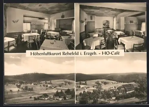 AK Rehefeld i. Erzgeb., HO-Cafe, Innenansichten