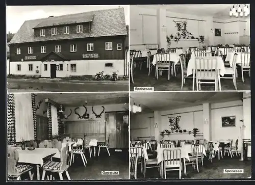AK Rehefeld-Zaunhaus, HO-Gasthof, Speisesaal, Gaststube