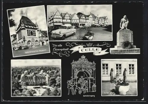 AK Celle, Vaterländisches Museum, Schloss, Schlosseingang