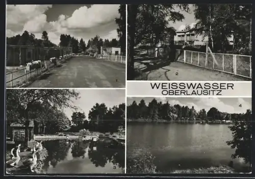 AK Weisswasser, im Tierpark, Konsum-Gaststätte Tierpark-Café, Gondelteich