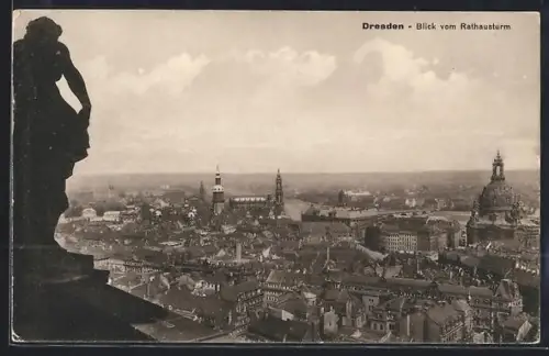 AK Dresden, Blick vom Rathausturm