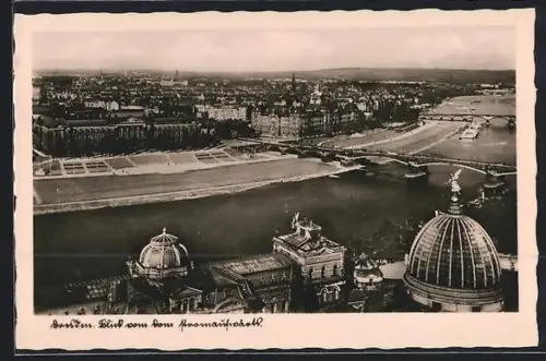 AK Dresden, Blick vom Dom stromaufwärts