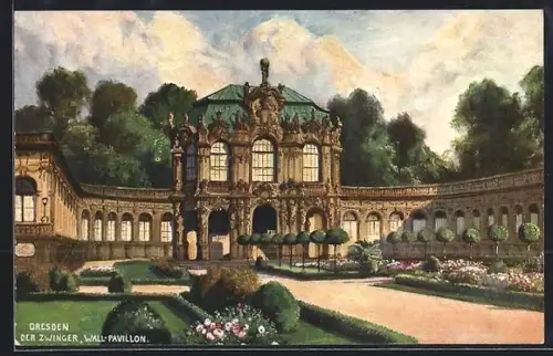 Künstler-AK Dresden, Wall-Pavillon des Zwingers