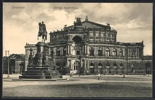 AK Dresden, Blick auf königliches Opernhaus