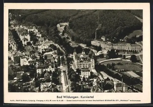 AK Bad Wildungen, Luftaufnahme der Kurviertel