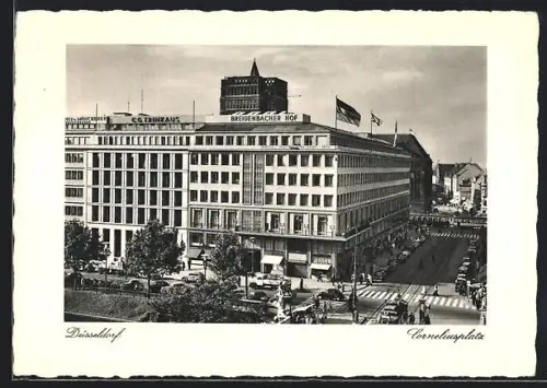 AK Düsseldorf, Corneliusplatz, Breidenbacher Hof, C.G. Trinkhaus