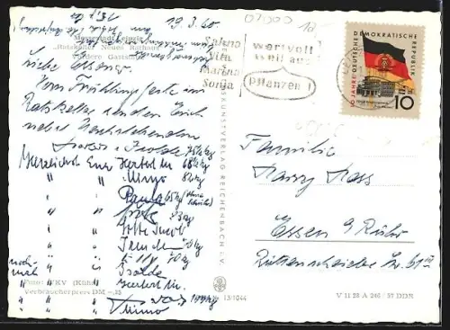 AK Leipzig, Ratskeller im Neuen Rathaus, Vordere Gaststätte, Innenansicht