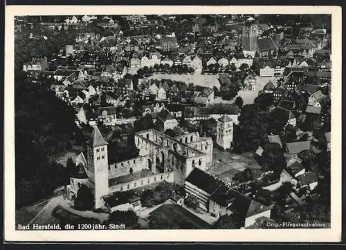 AK Bad Hersfeld, Luftaufnahme, Stiftsruine, Altstadt