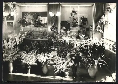 AK Sebnitz, Blumenschau und Verkauf VEB Kunstblume