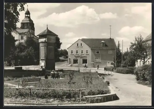 AK Steinigtwolmsdorf, Kirche, Dorfplatz, Gasthaus
