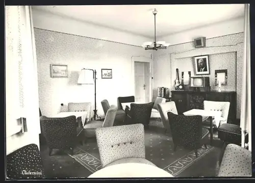 AK Pausa /Vogtl., Genesungsheim, Innenansicht Aufenthaltsraum