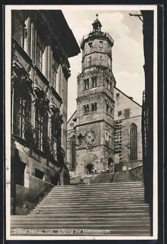 AK Schwäb. Hall, Aufgang zur Michaeliskirche