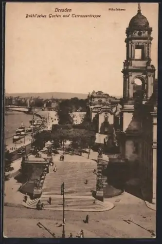 AK Dresden, Teilansicht, Brühl'sche Terrasse