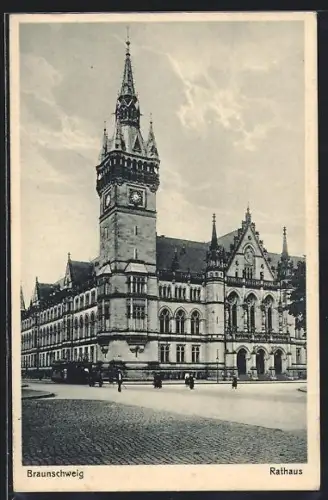 AK Braunschweig, Rathaus von der Strasse aus