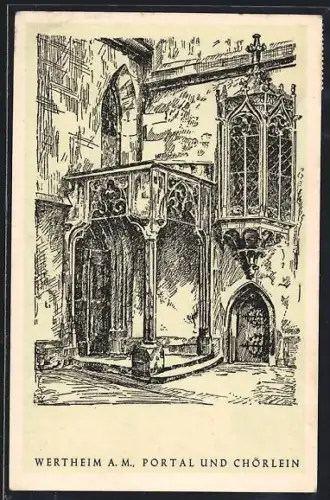 Künstler-AK Wertheim a. M., Portal und Chörlein