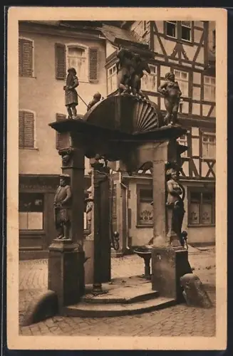 AK Wertheim a. M., Der Engelsbrunnen