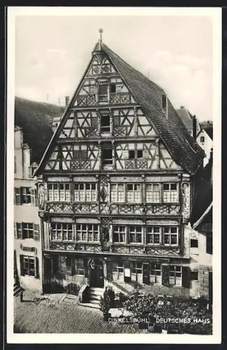 AK Dinkelsbühl, Deutsches Haus aus der Vogelschau