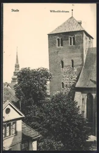 AK Stade, Wilhadikirchturm aus der Vogelschau