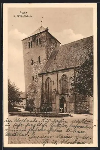 AK Stade, St. Wilhadikirche mit Anlage