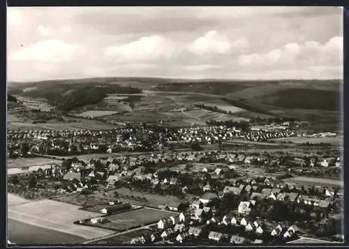 AK Lauenförde /Weser, Totalansicht vom Flugzeug aus
