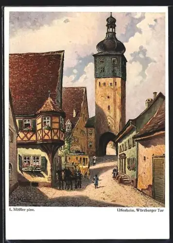 Künstler-AK Uffenheim, Würzburger Tor