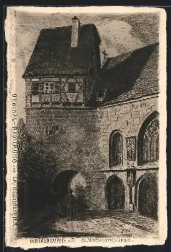 Künstler-AK Rothenburg o. T., St. Wolfgangskirche