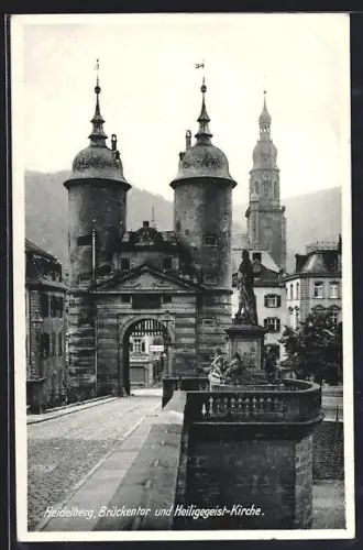 AK Heidelberg, Brückentor, Heiliggeist-Kirche