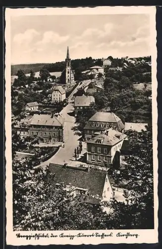 AK Berggiesshübel /S., Kirchberg aus der Vogelschau