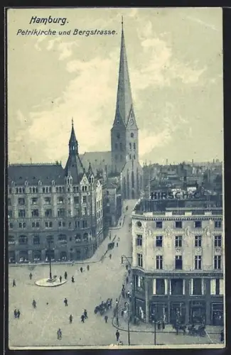 AK Hamburg, Petrikirche und Bergstrasse