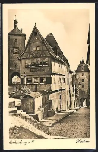 AK Rothenburg o. T., Plönlein, Ortspartie