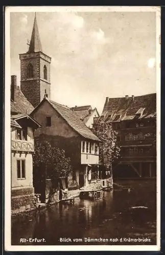 AK Erfurt, Blick vom Dämmchen zur Krämerbrücke