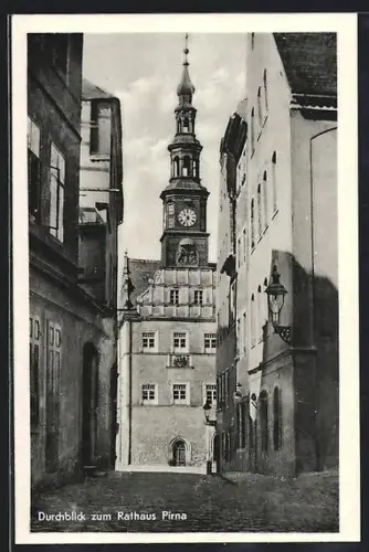 AK Pirna, Durchblick zum Rathaus